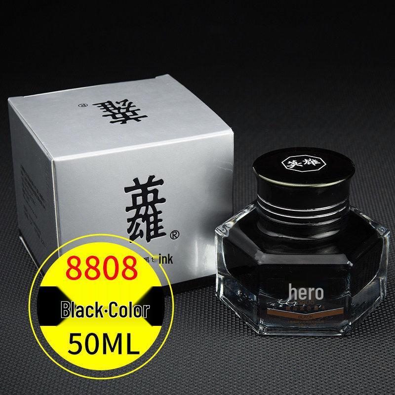 Hero Gold Fountain Pen with Special Non-Clogging, Non-Carbon Ink: Black 234, Red 200, Blue-Black 440.