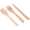 3PCS/Set Spoon Fork Chopstick Kitchen Cutlery Set Wooden Tableware for Travel Home Hotel