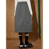 Coolhut Retro Plaid Skirt Mid-Length Skirt Versatile High-Waisted Thickened Loose Winter New Long Skirt for Women