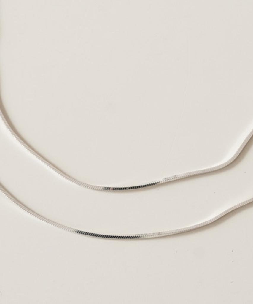 Alleun Silver 925 Square Chain Snake Chain Silver Necklace Choker Mini