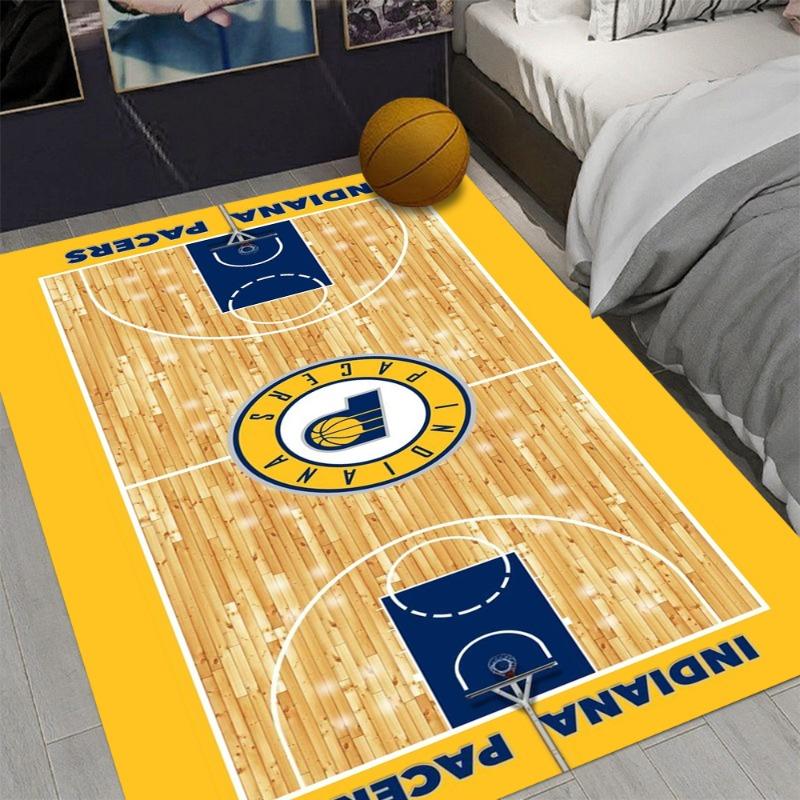 Vibrant Basketball Court Style Floor Mat Living Room Bedroom Home Non Slip Floor Mat Living Room Decoration Washable Carpet