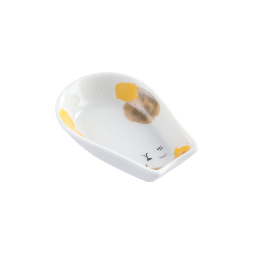 Mustard Kitten Shaped Decorative Dessert Dish Sauce Dish Fruit Snack Tray Seasoning Plate