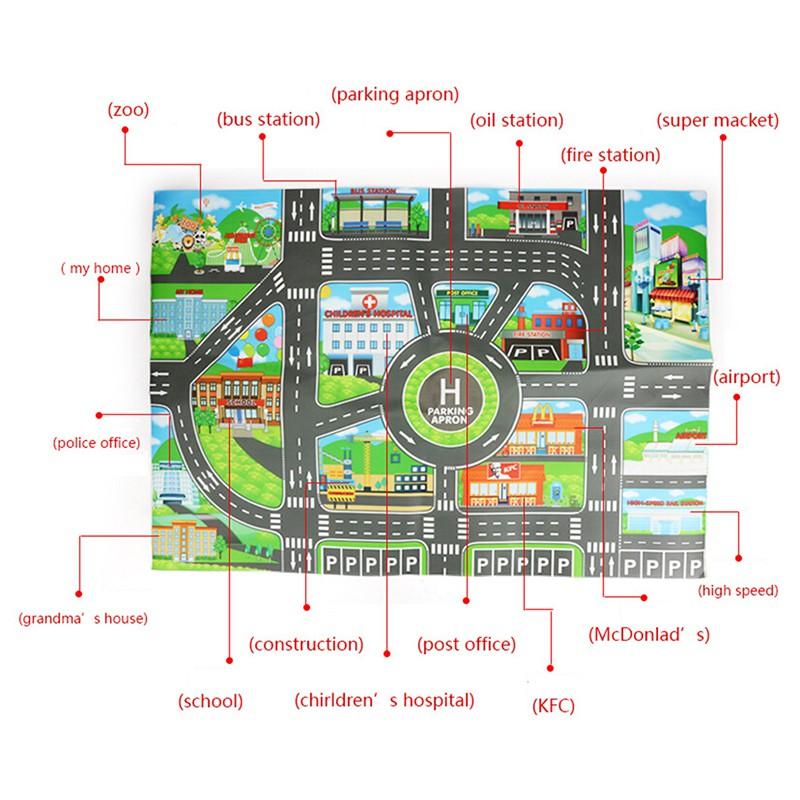 Kids City PARKING LOT Roadmap Map DIY Car Model Toys Baby