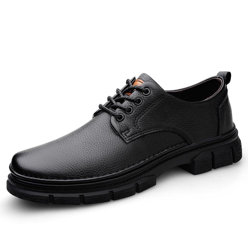 

Genuine Leather Men s Shoes Casual Outdoor Black Sneakers High Quality Classic Breathable Lace-up For Men s Dress Shoes 46