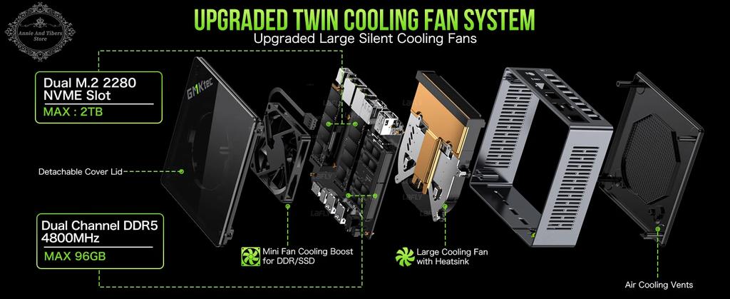 GMKtec M7 AMD R7 Pro 6850H Gaming Mini PC 8-core 16-thread 32GB DDR5 1TB SSD Gaming Desktop Mini Computer PC Con Slot Oculink