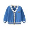 Boys Knit Cardigan Sweater V Neck Embroidered Button Down Outerwear Autumn Fashion Top for Toddler and Kids