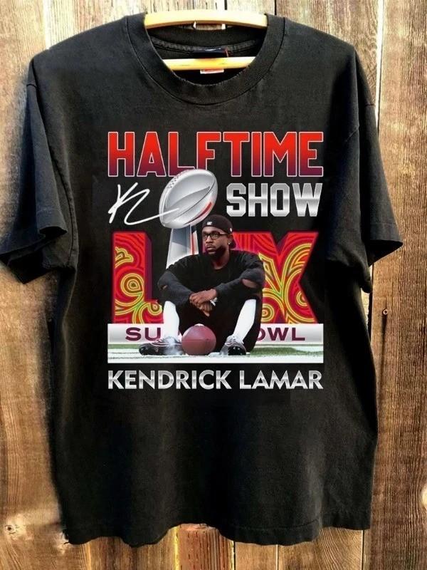 Kendrick Lamar Super Bowl LIX Halftime Show 2025 Black T shirt Vtg Unisex T-Shirt L