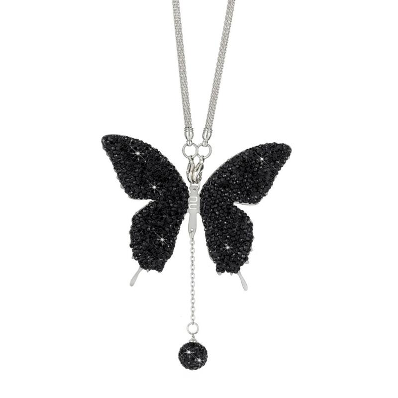 Bling Butterfly Diamond Car Accessories for Women Crystal Car Rear View Mirrors Charms Car Decoration ValentinesDay Gift