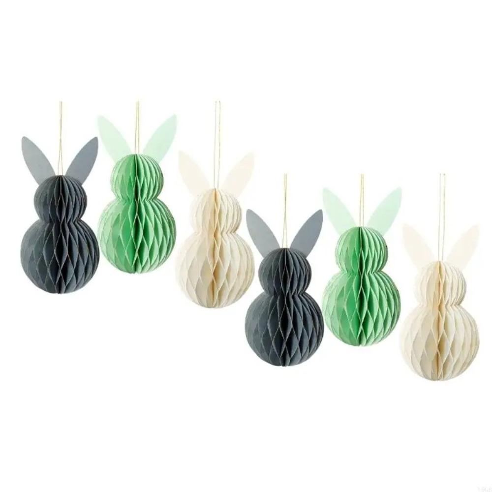 DIY Easter Bunny Honeycomb Ball Colored Eggs Hanging Ornament  For Birthday Easter Spring Party