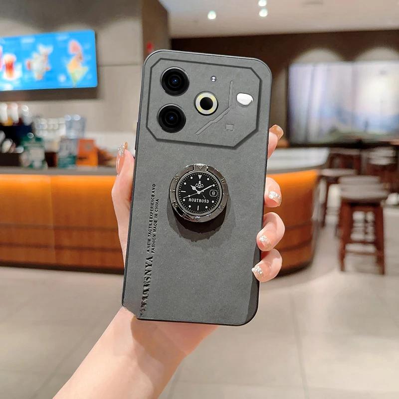 

Роскошный чехол-подставка для кольца из овчины для OPPO Reno 14 Pro, матовая защита объектива, противоударный чехол для OPPO Reno 14 Pro For Reno 14 чёрный