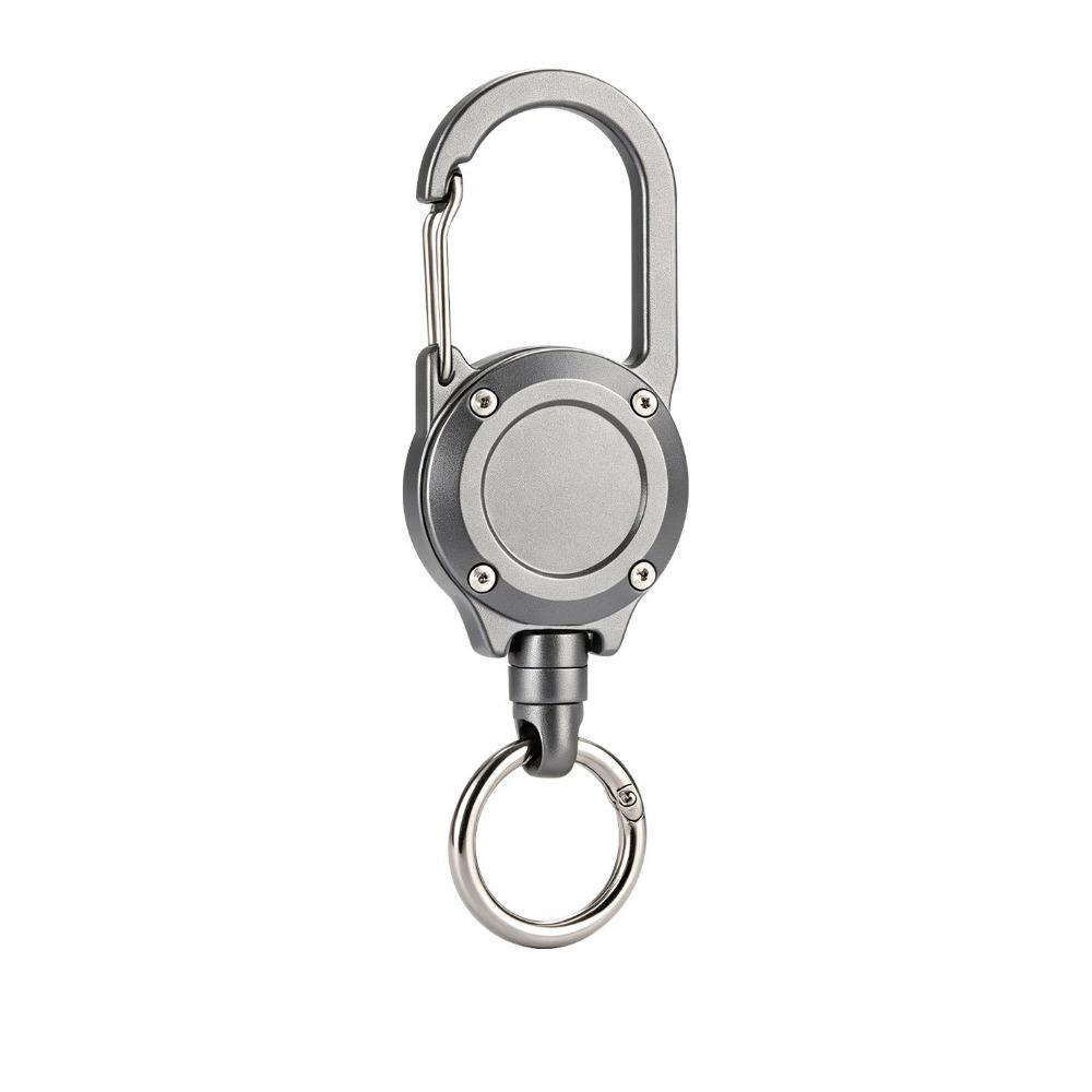 Steel Cable Retractable Keychain Aluminum Zinc Zinc Alloy Retractable Key Holder Camping