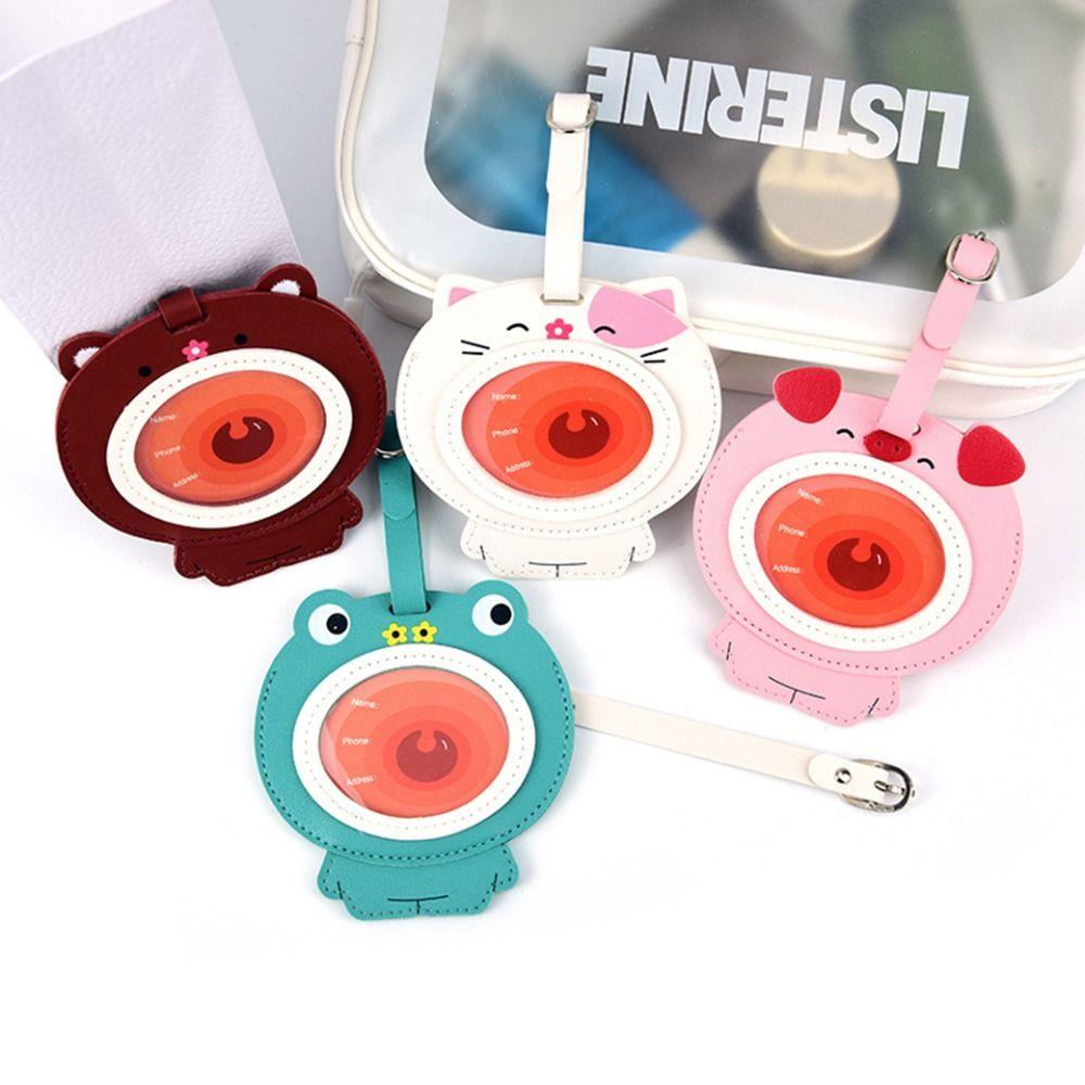 

Багажная бирка из искусственной кожи с медведем, информационная карта со свиньей, мягкая багажная бирка для посадки на самолет, регистрация на самолет