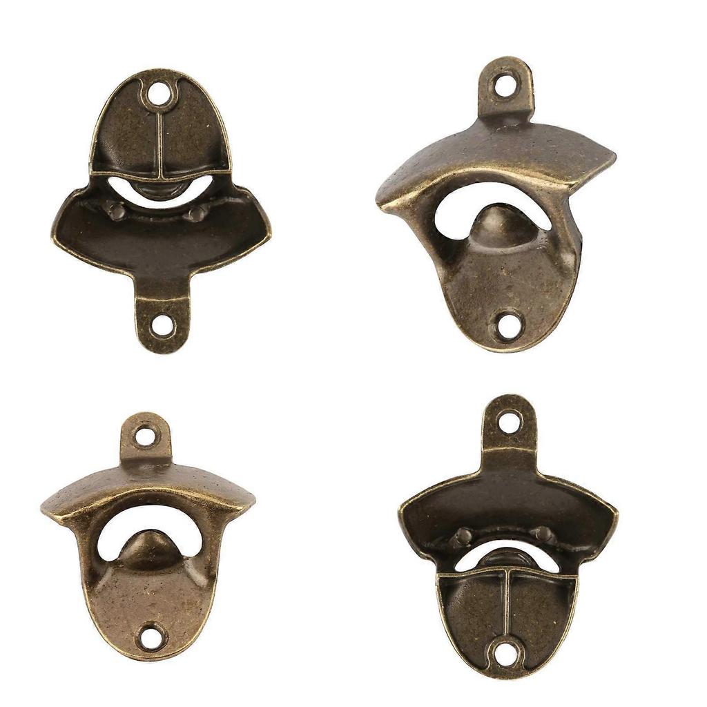 10pcs Bottle Opener Wall Mounted Beer Soda Wine Opener for Cafe Bars Restaurant Kitchen Bartender (Bronze)