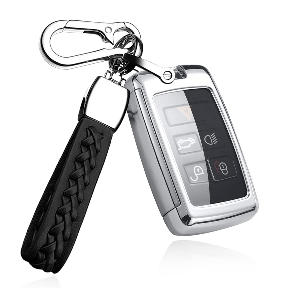 

SANRILY Чехол для ключа Land Rover, Держатель для ключей, Крышка для ключа, Защита ключа, Range Rover Evoque, Compatible with car genuine серебряный