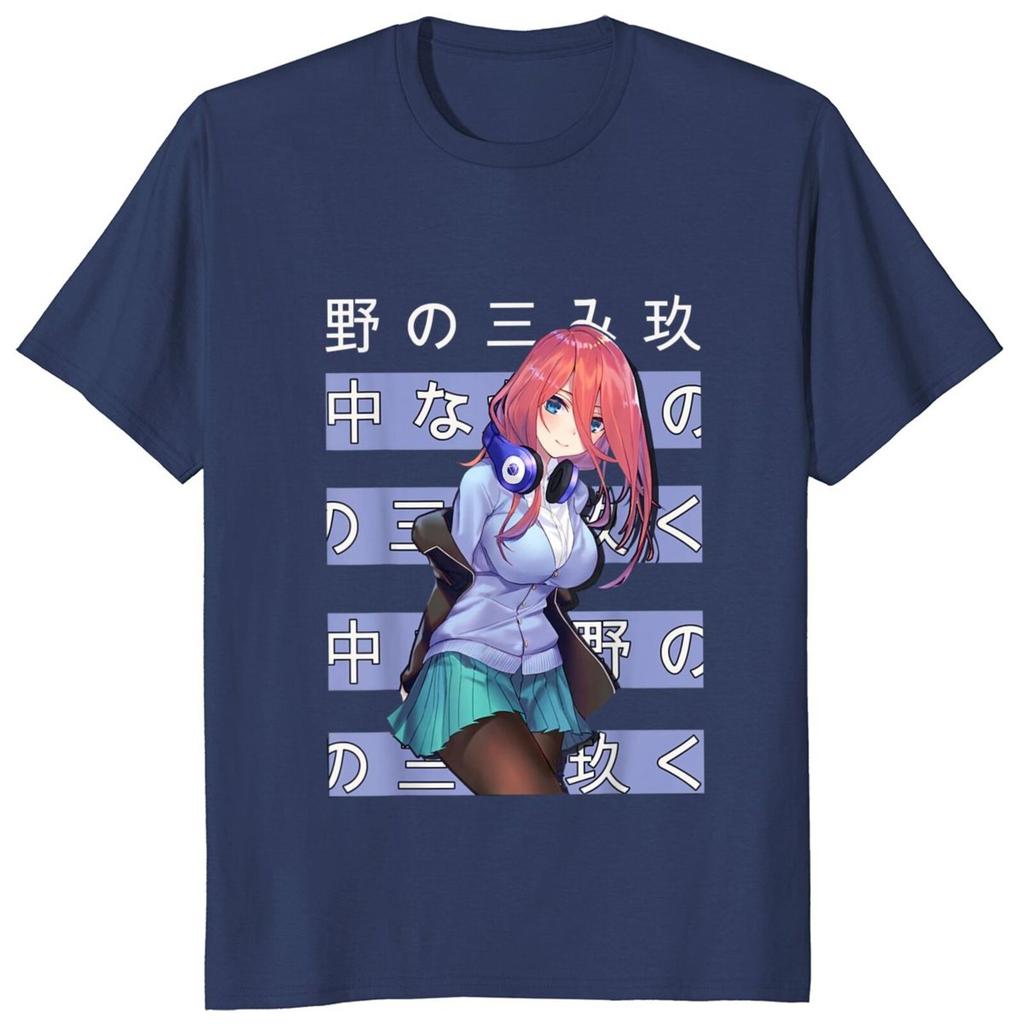 Funny Anime Character Unisexga Fans Camiseta 100 Cotton Summer Casual Oversized Unisex EU Size T Shirts Miku Nakano Tshirt tops