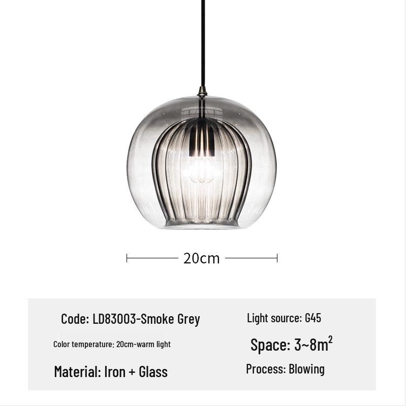 Nordic Minimalist Glass Ball Pendant Light for Cafe, Restaurant, Bar, Window, or Bedside.