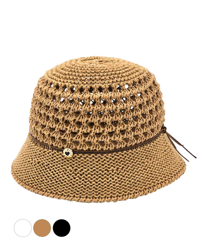 Ebeulideiseupeuling Es Herz-Anhänger Lederarmband Rattan Eimerhut (3 Farben)
