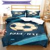 3PC Custom Name Soccer Ball Dreams Bedding Set Duvet Cover Closure Includes 1 Duvet Cover & 2 Pillowcases for Bedroom