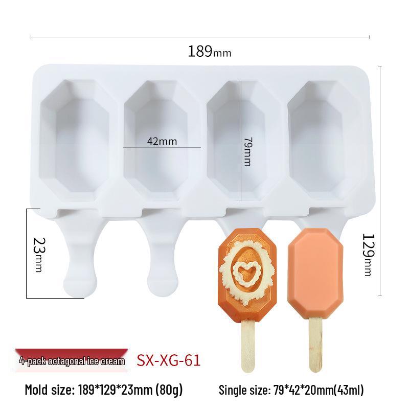 Sanxin Silicone Ice Cream Mold for Homemade Children's Popsicles, Christmas Cakes, and Chocolate Fruits