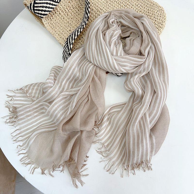 Autumn Winter Keep Warm Soft Skin Friendly Modal Striped Scarf For Men And Women