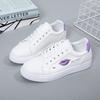 Spring New Fashion White Shoes Female Students Lace up round Toe Color Matching Casual Sports Skate Shoes  Wholesale