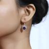 Faceted Amethyst Silver Earring, 925 Sterling Silver Handmade Jewelry, February Birthstone Earring, Silver Earring, Women Jewelry