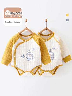 Clearance: Thickened Baby Bodysuit with Snap Closure, Pure Cotton, Class A, Ideal for Autumn/Winter Newborns