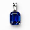 Natural Blue Tanzanite 20.7 Ct 925 Sterling Silver Emerald Cut Pendant