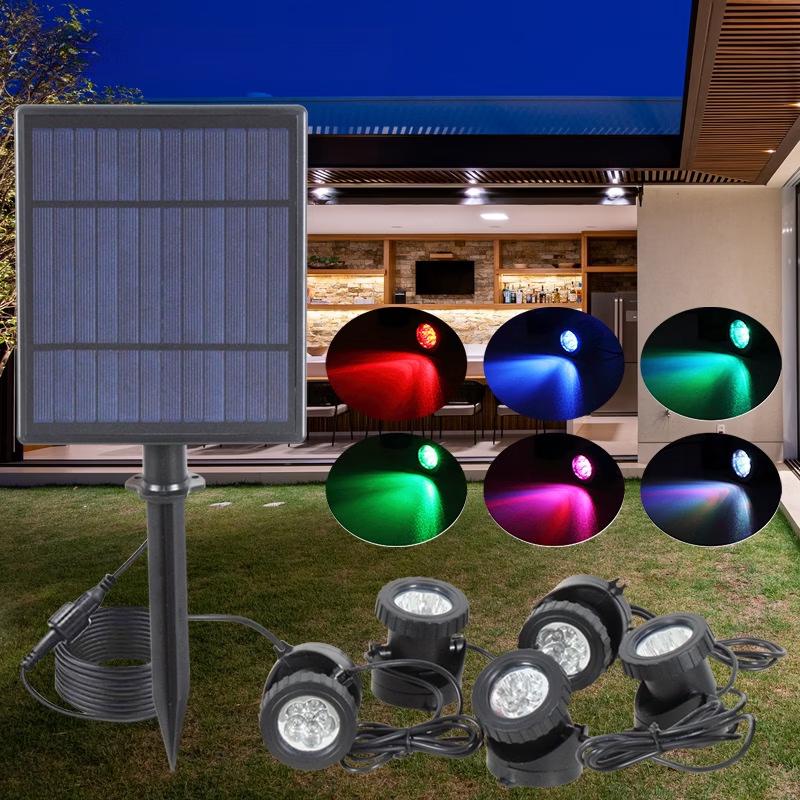 NuFeng 3-in-1 RGB Solar Garden Spotlights