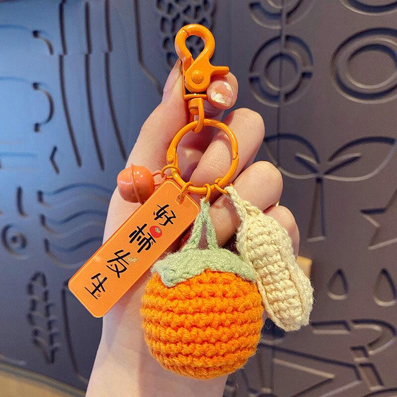 Hand-Knitted Charm Keychain