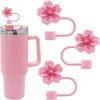 Silicone Begonia Flower Straw Topper 8/10mm Straw Tips Cherry Blossoms Straw Cover Tumbler