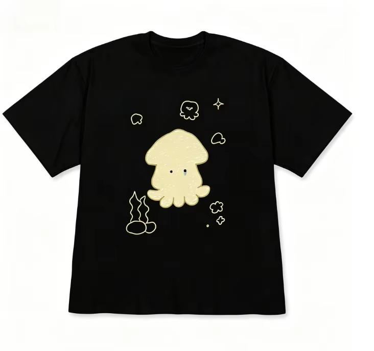 Unisex Kawaii Sea Creature Graphic Tshirt Cute Shark Octopus Jellyfish Seahorse Puffer Print Casual Ocean Short Sleeve Tee