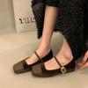 [Armano] Square Head Mary Jane Shoes Women's Commuting Word Belt 2025 New Model with Skirt Temperament Single Shoes