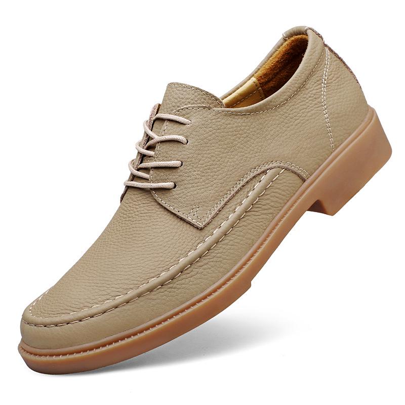 Men s Large Size British Style Formal Leather Shoes, Soft Sole Casual Retro Cowhide Shoes (Size 48) 38