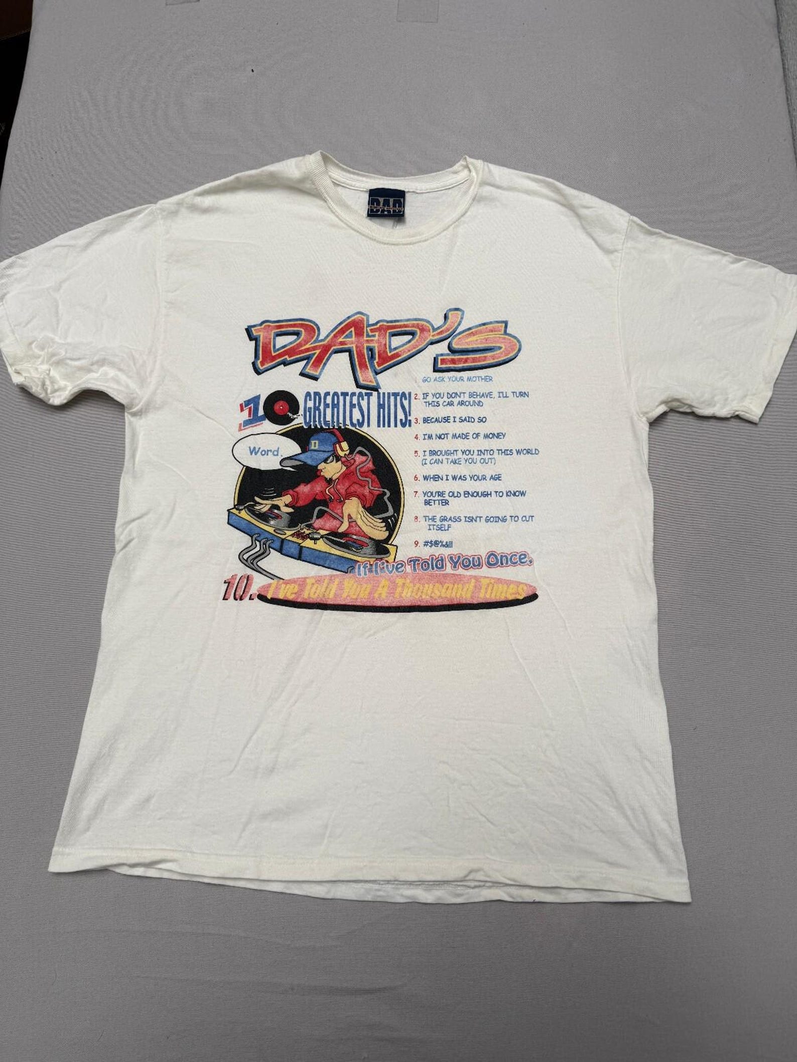 Vintage Y2K Dad Joke T shirt Hip Hop World s Greatest Dad -L M