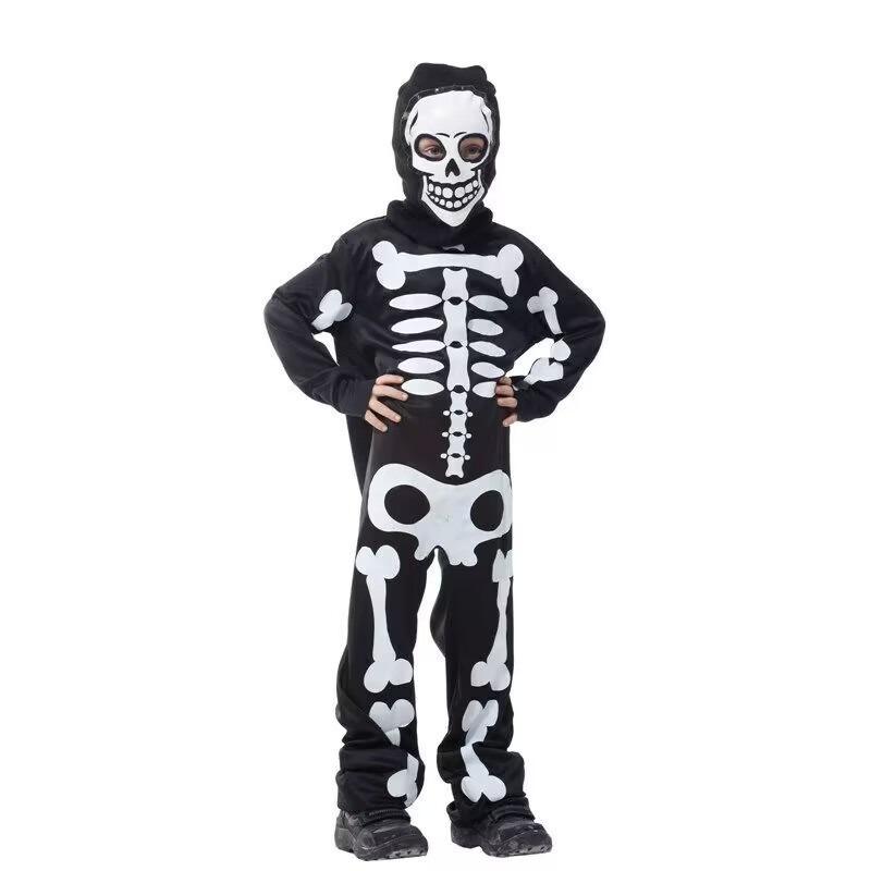 Halloween clothes spoof skeleton onesie skeleton horror toy game parent-child party costume