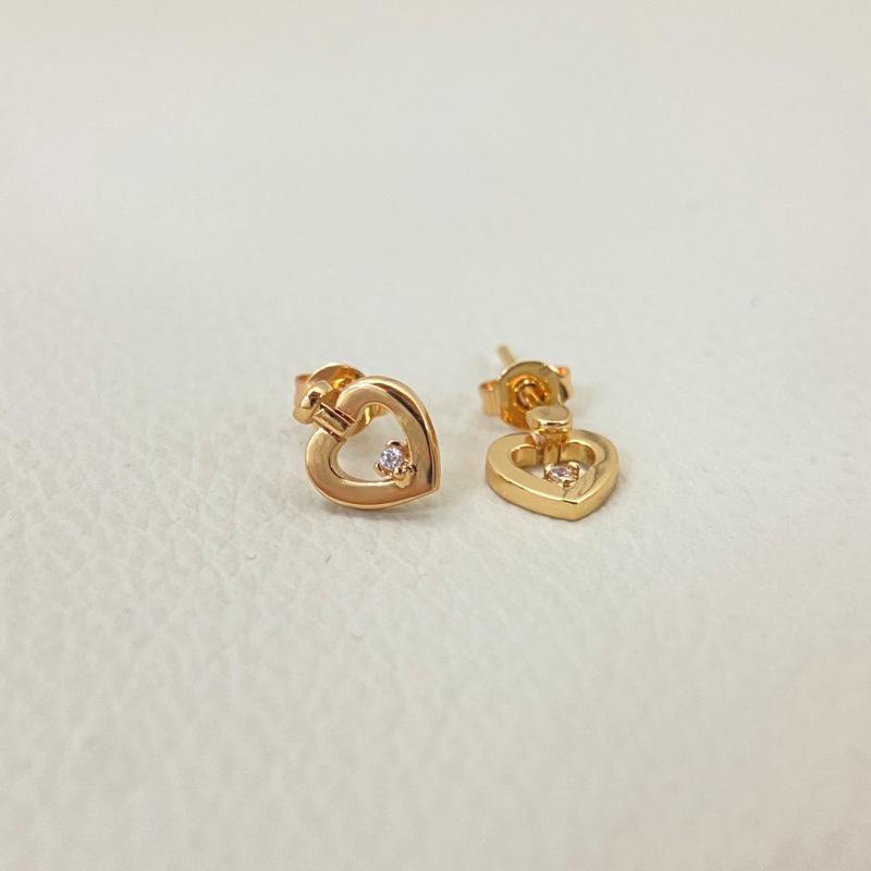 Серьги-пусеты Seiko Heart из розового золота с бриллиантами, вдохновленные Лю Ифэй - Минималистичные и модные для женщин