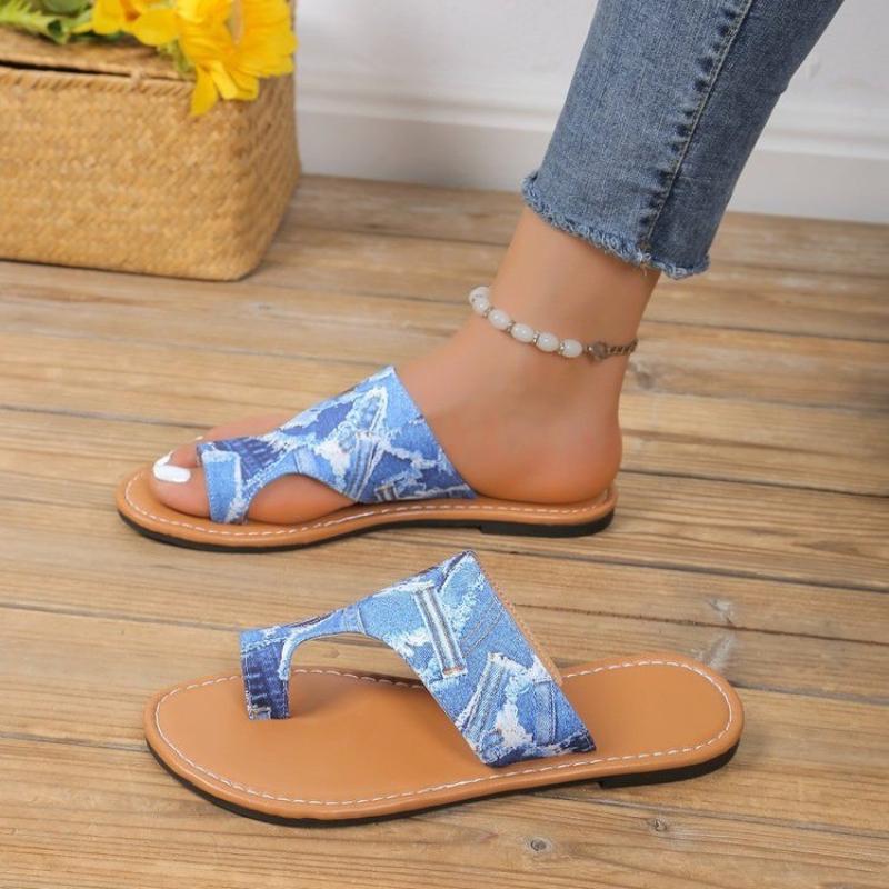 Fashion Women's Shoes Summer New Roman Sandals Printed Womens Flats Fashion Comfortable Women Slippers Wear Resistant Sandalias De Mujer