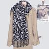 Soft Leopard Print Thickened Scarf Winter Shawl Lightweight Polyester Neckerchief Shawl For Women And Girls