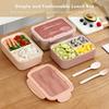 1400ML Plastic Lunch Box With Fork and Spoon 3 Compartment Single-layer  proof Reusable Crisper Portable Sealed   Box for Adults Kids Home Scho
