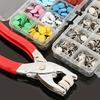 Mixed Pack of 50 Colorful Stainless Steel Button Set with Stainless Steel Manual Presser Ideal for Sewing Buttons DIY Crafts