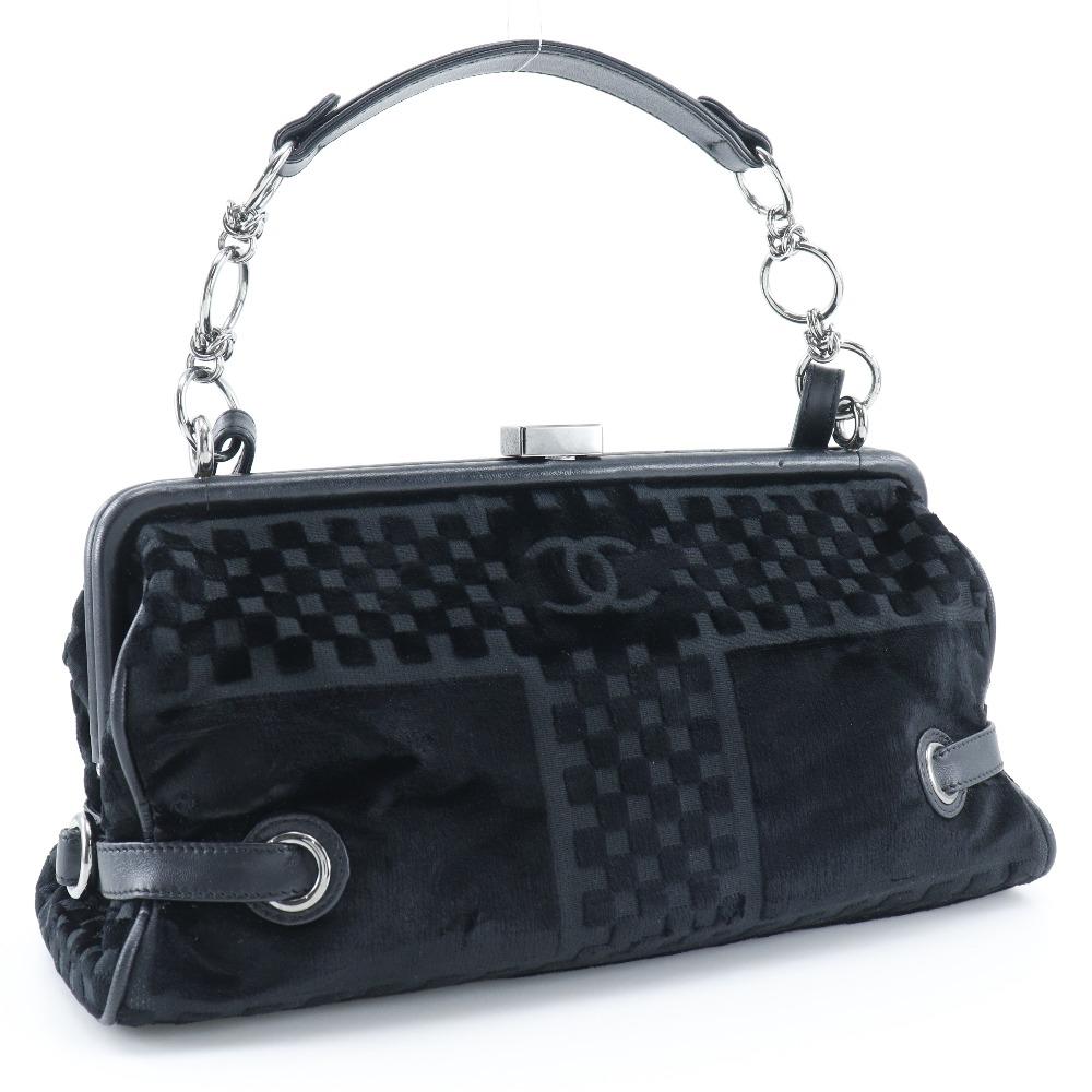 Chanel ChainShoulder Shoulder Bag A33096 COCO Mark Gamaguchi 2WAY Black Velor Women Used