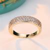 Trendy White Zircon Crystal Vintage Gold Color Wedding Bands Engagement Rings For Women Men Minimalist Jewelry