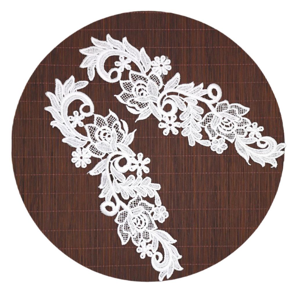 White Water-Soluble Lace Cloth Sticker Hollow Flower Embroidery Flower Accessories Handmade Diy Wedding Headgear Decoration Material