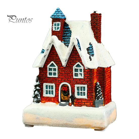 

Рождественский светящийся орнамент дома Романтическое теплое освещение Ремесло из смолы Рождественский микроландшафт Снежный дом Украшение рабочего стола Праздничный праздничный подарок