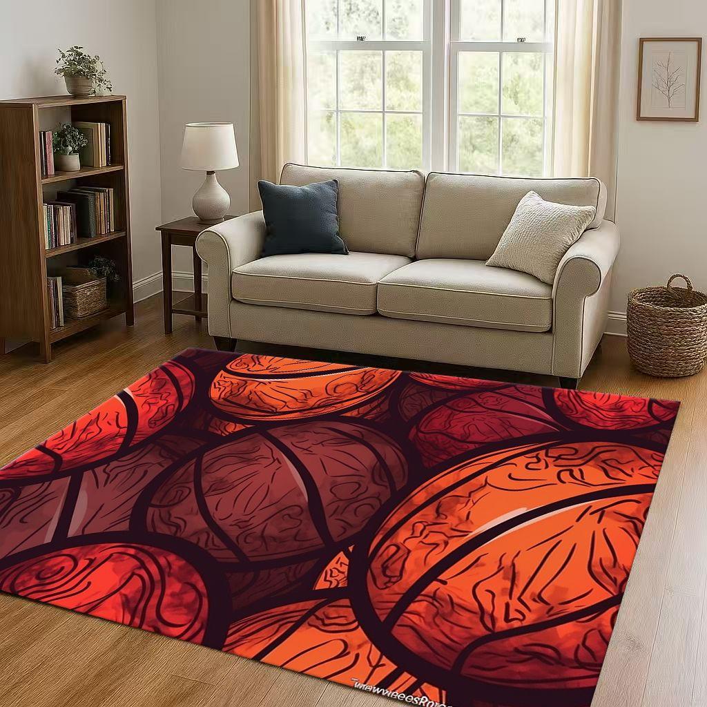27 Style Basketball Court Art Living Room Non Slip Area Rug Soft Carpet for Bedroom Playroom Sofa,Easy Clean Home Decor Doormat