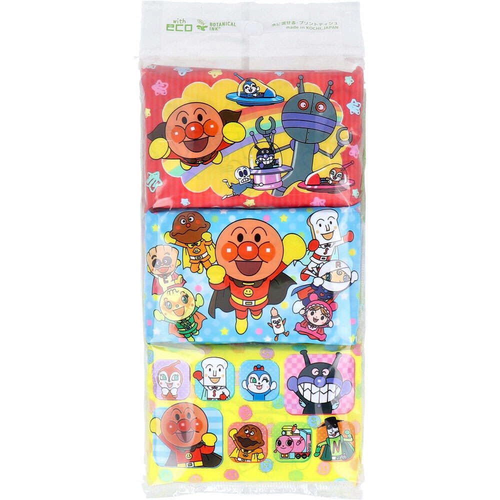 Flushable printed Anpanman 16 sheets x 6 packs tissues, design, (8 pairs)