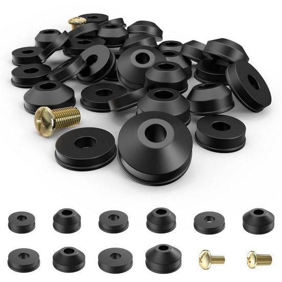 1 Set Flat Washer Corrosion Resistant Prevent Leak Multiple Sizes Practical Beveled Part with Screws Replacement Home Supplies