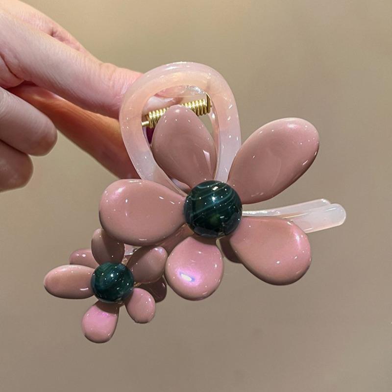 2025 New Korean Jelly Color Flower Heart Hair Claws Sweet Rhinestone Hair Clips Irregular Shark Hairpins Hair Accessories Headwear