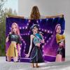 K-Pop Dämonenjäger Goldene Saja Jungen Flanelldecke, Ultra Weiche Warme Plüschdecke für Zuhause Schlafzimmer Bett Sofa Abdeckung Büro Picknick
